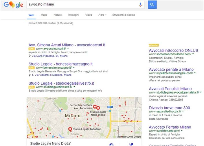 avvocato milano adwords